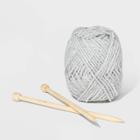 Women's Diy Knitting Kit Beanie Hat - Wild Fable Gray One Size, Women's