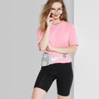 Women's Oversized Elbow Sleeve Crewneck Boxy T-shirt - Wild Fable Shimmer Pink
