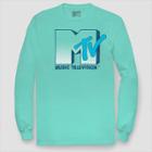 Men's Mtv Long Sleeve Graphic T-shirt Aqua