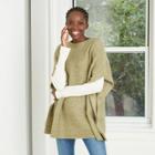 Women's Poncho Sweater - Universal Thread Olive One Size, Green