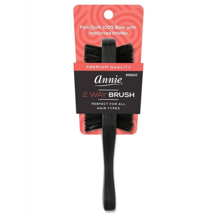 Annie International Annie Easy Style Professional 2 Way Boar Bristle Brush, Black