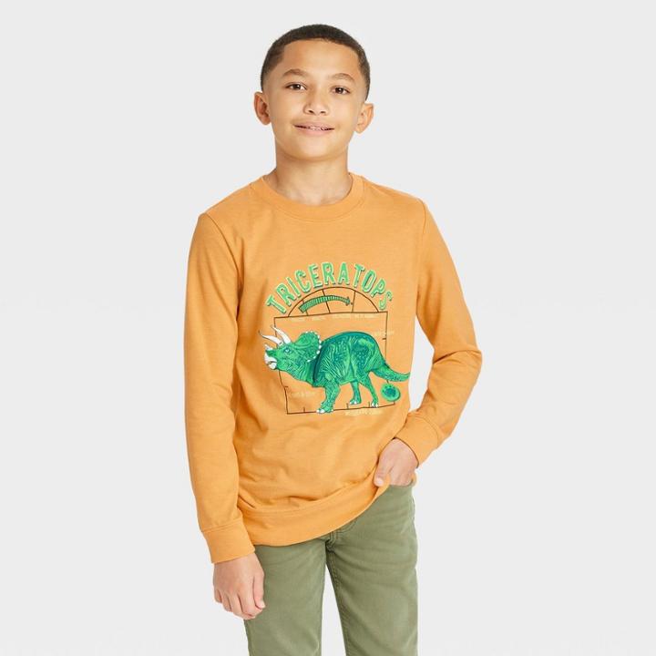 Boys' Interactive Long Sleeve Graphic T-shirt - Cat & Jack Orange