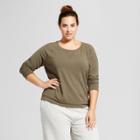 Women's Plus Size Raglan Sweatshirt - Ava & Viv Green