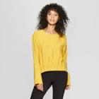 Women's Long Sleeve Elastic Front Blouse - Prologue Yellow