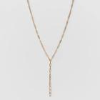 18 Y Line Baguette Stone Necklace - A New Day Gold