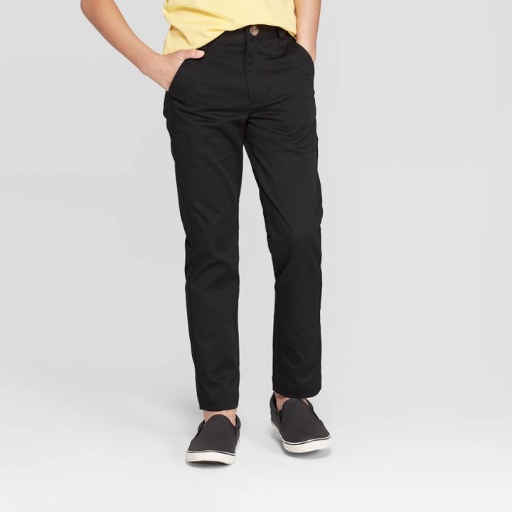 Boys' Skinny Twill Uniform Chino Pants - Cat & Jack Black