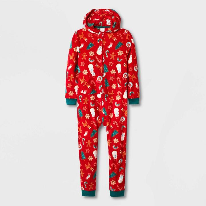 Girls' Christmas Print Union Suit - Cat & Jack Red