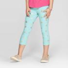 Girls' Foil Palm Tree Capri Leggings - Cat & Jack Aqua