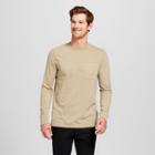 Men's Standard Fit Long Sleeve Front Pocket T-shirt - Goodfellow & Co Sculptural Tan