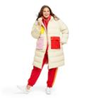 Women's Plus Size Contrast Pocket Convertible Zip-up Puffer Jacket - Lego Collection X Target Cream