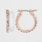 Target Women's Hoop Earrings With Stones - Rose Gold,