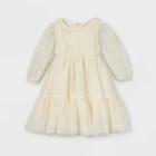 Toddler Girls' Tiered Sparkle Tutu Puff Sleeve Dress - Cat & Jack Gold