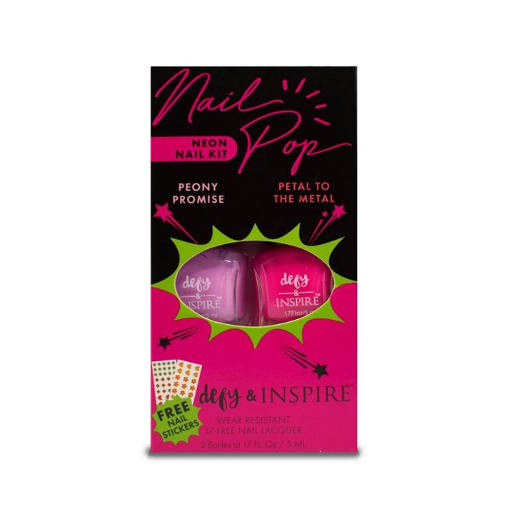 Defy & Inspire Nail Pop Neon Duo Nail Art Kit - Pink