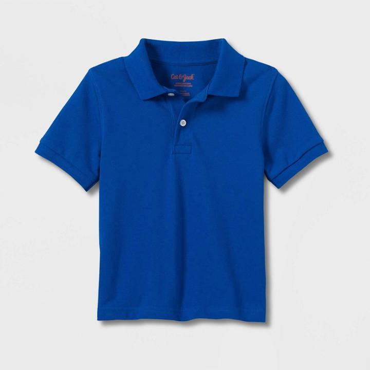 Toddler Boys' Short Sleeve Pique Uniform Polo Shirt - Cat & Jack Blue