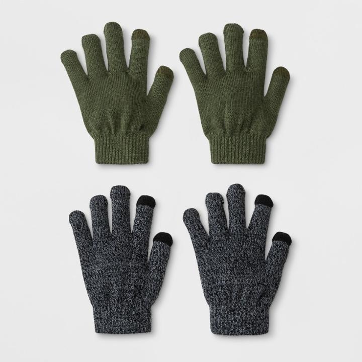 Boys' 2pk Magic Gloves - Cat & Jack Gray/green