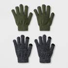 Boys' 2pk Magic Gloves - Cat & Jack Gray/green