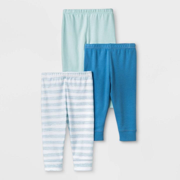 Baby Boys' 3pk Sleep Tides Leggings - Cloud Island Blue Newborn, Boy's