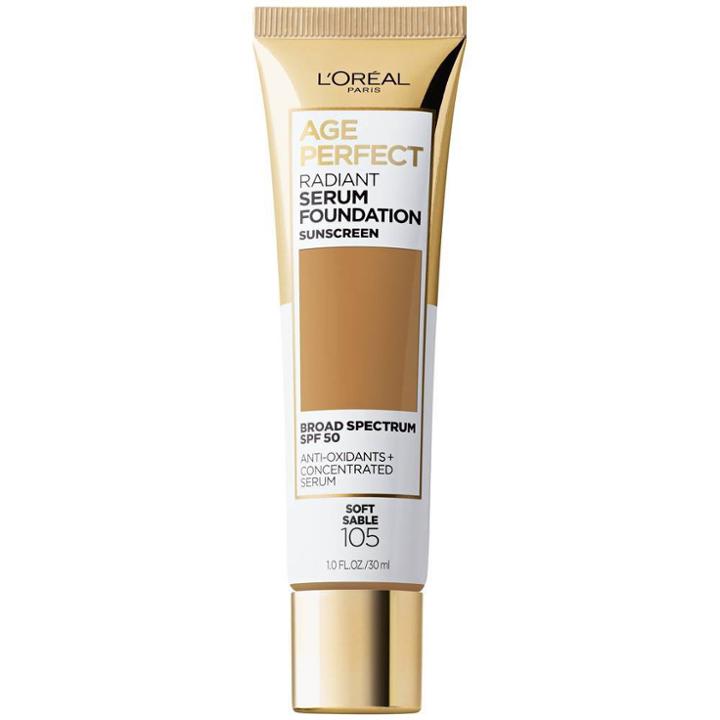 L'oreal Paris Age Perfect Radiant Serum Foundation With Spf 50 Soft Sable