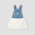 Oshkosh B'gosh Toddler Girls' Eyelet Denim Dress - Blue/white