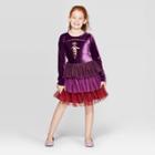 Girls' Frozen Anna Cosplay Dress - Purple