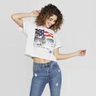 Women's Short Sleeve Cropped Nasa T-shirt - Freeze (juniors') - Light Gray/heather