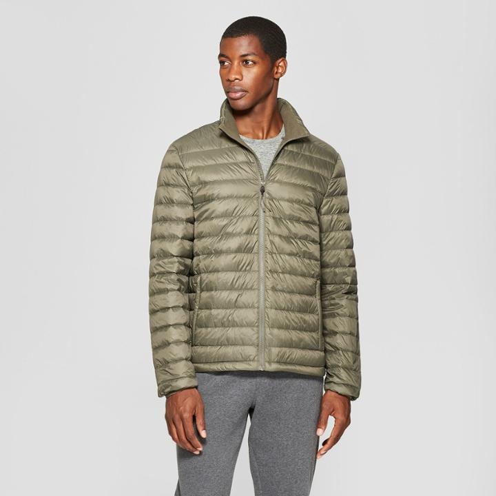 Men's Lightweight Puffer Jacket - C9 Champion Olive Green