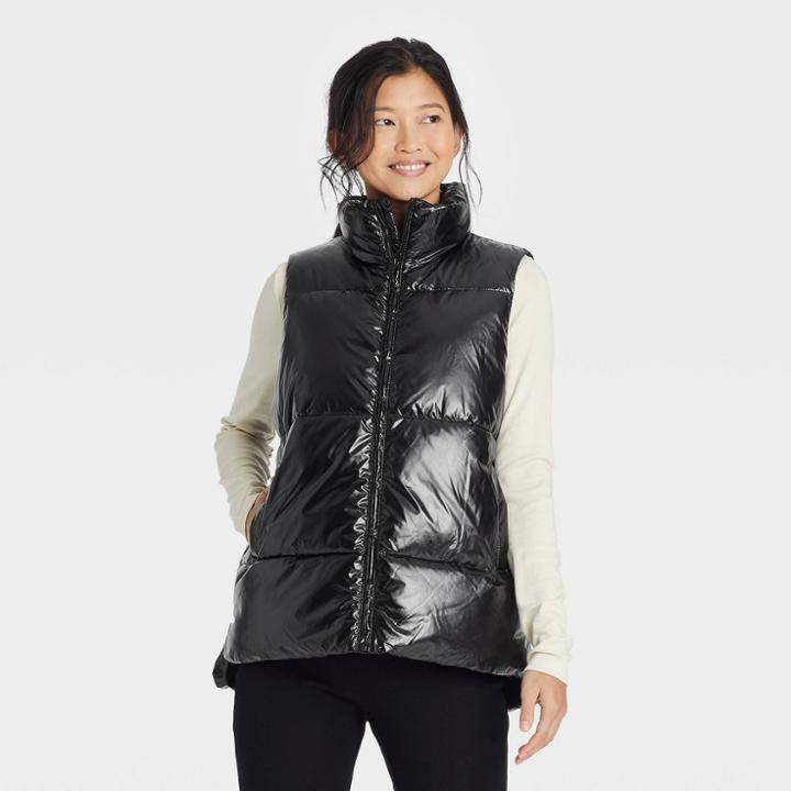 Women's Puffer Vest - A New Day Black