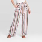 Women's Striped Tie Waist Paperbag Waist Pants - Xhilaration Xs, Women's,