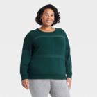 Women's Plus Size Long Sleeve French Terry Top - Knox Rose Green