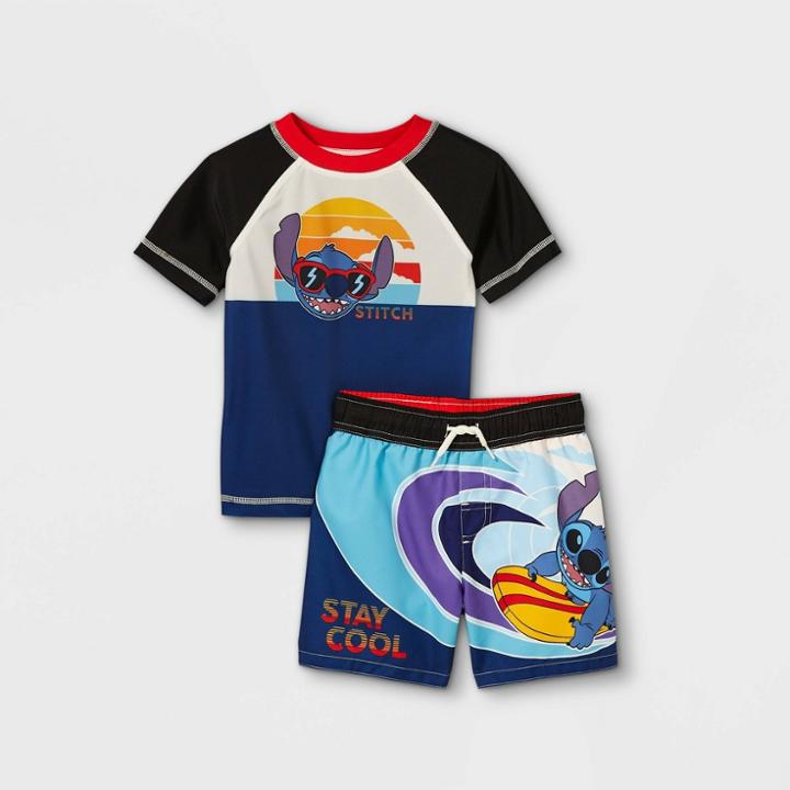 Toddler Boys' Disney Stitch Rash Guard