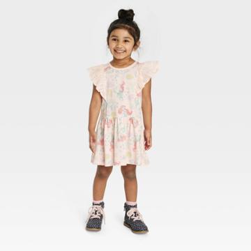 Toddler Girls' Disney Princess Printed A-line Dress - Pink