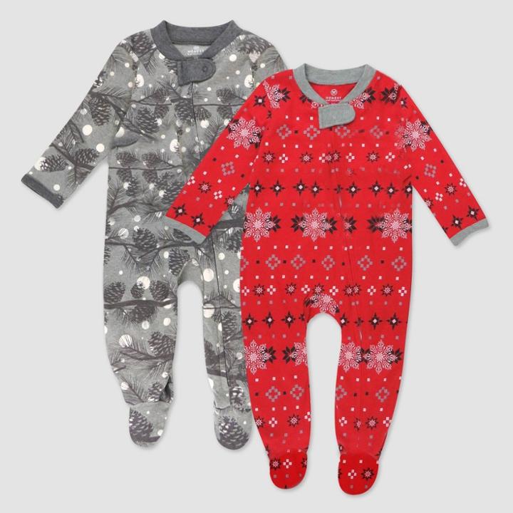 Honest Baby 2pk Night Pine Sleep N' Play - Newborn, Black/green