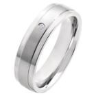 Men's Crucible 0.02 Ct. T.w. Round Cut Diamond Stud Bezel Set Ring In Titanium (h-i-si2), Size:
