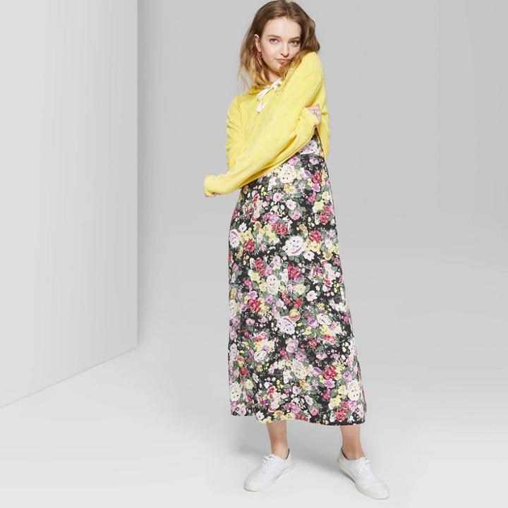 Target Women's Floral Print Strappy Tie Front Midi Slip Dress - Wild Fable