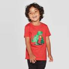 Petitetoddler Boys' Dino Christmas Tree Graphic Short Sleeve T-shirt - Cat & Jack Red