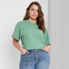 Women's Plus Size Short Sleeve Relaxed Fit T-shirt - Wild Fable Green