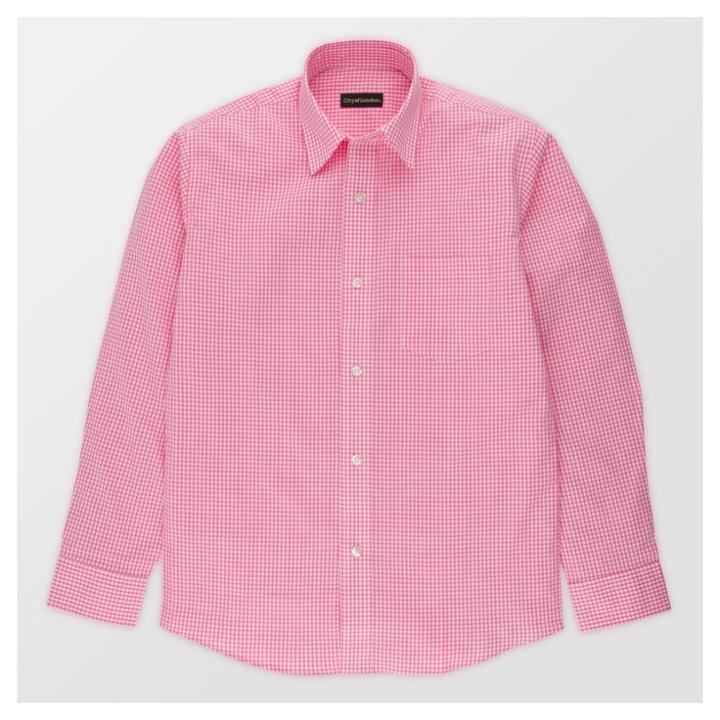 City Of London Boys' Long Sleeve Button-down Shirt - Pink