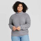 Women's Plus Size Mock Turtleneck Pullover Sweater - Universal Thread Purple