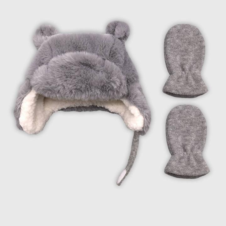 Baby Girls' Hat And Glove Set - Cat & Jack Gray