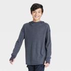 Boys' Long Sleeve Waffle Hooded Sweatshirt - All In Motion Black