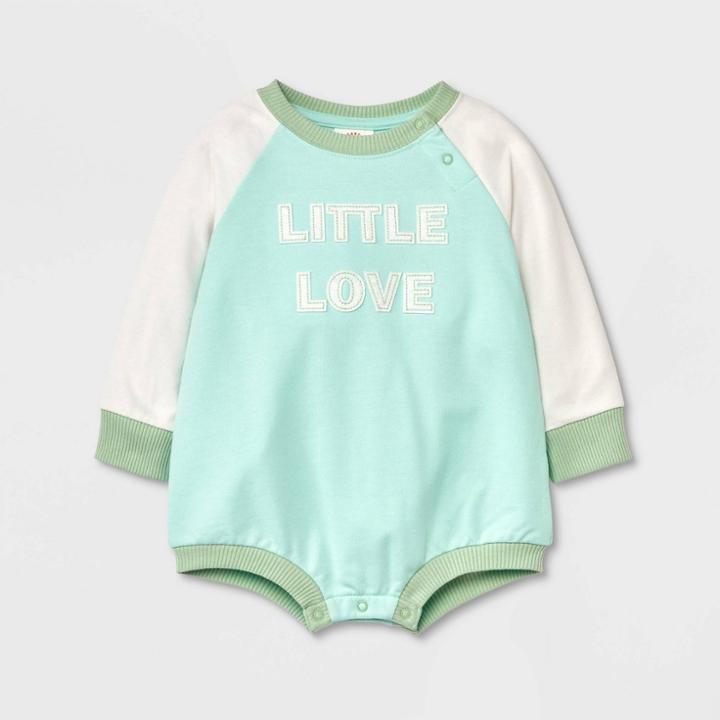 Baby 'little Love' Sweatshirt Romper - Cat & Jack Green Newborn
