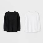 Toddler Boys' 2pk Long Sleeve Thermal T-shirts - Cat & Jack Black/white