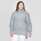 Women's Plus Size Long Sleeve Mock Turtleneck Gradient Tunic Sweater - Universal Thread , Women's,