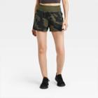 Women's Knit Waist Camo Print Stretch Woven Shorts - All In Motion Deep Olive Xs, Green Green/green Print