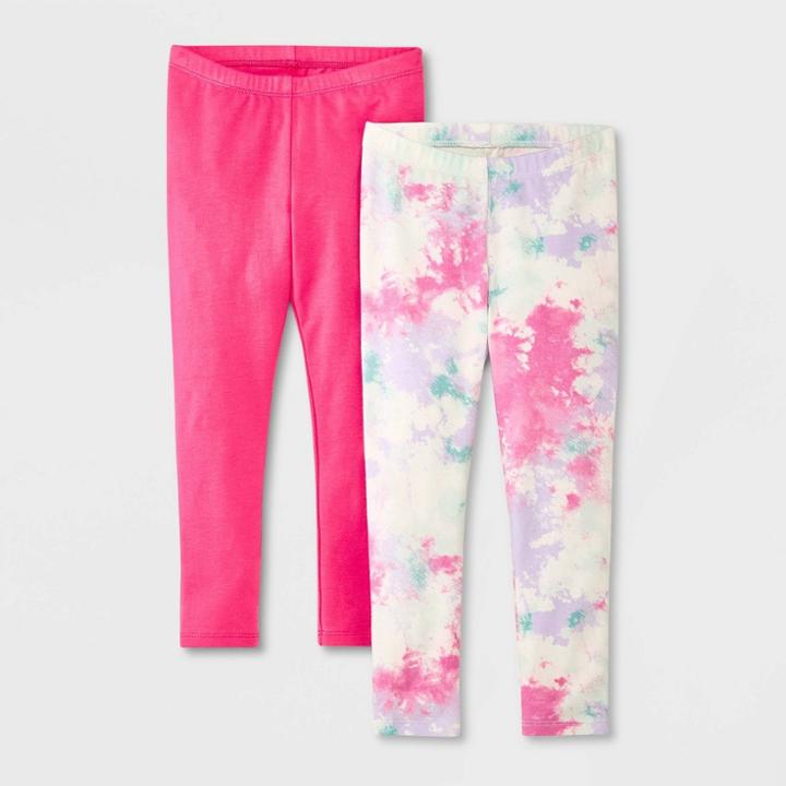 Toddler Girls' 2pk Tie-dye Leggings - Cat & Jack Pink