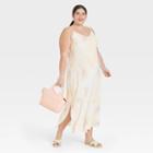 Women's Plus Size Tie-dye Slip Dress - A New Day Cream/purple