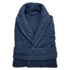 Linum Home Textiles Herringbone Weave Bathrobe - Midnight Blue (small/medium) - Unisex -