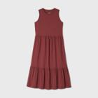 Women's Sleeveless Tiered Tank Dress - Universal Thread Burgundy