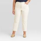Women's Plus Size High-rise Cropped Straight Jeans - Universal Thread White