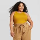 Women's Plus Size Rib Layer Tank Top - A New Day Green